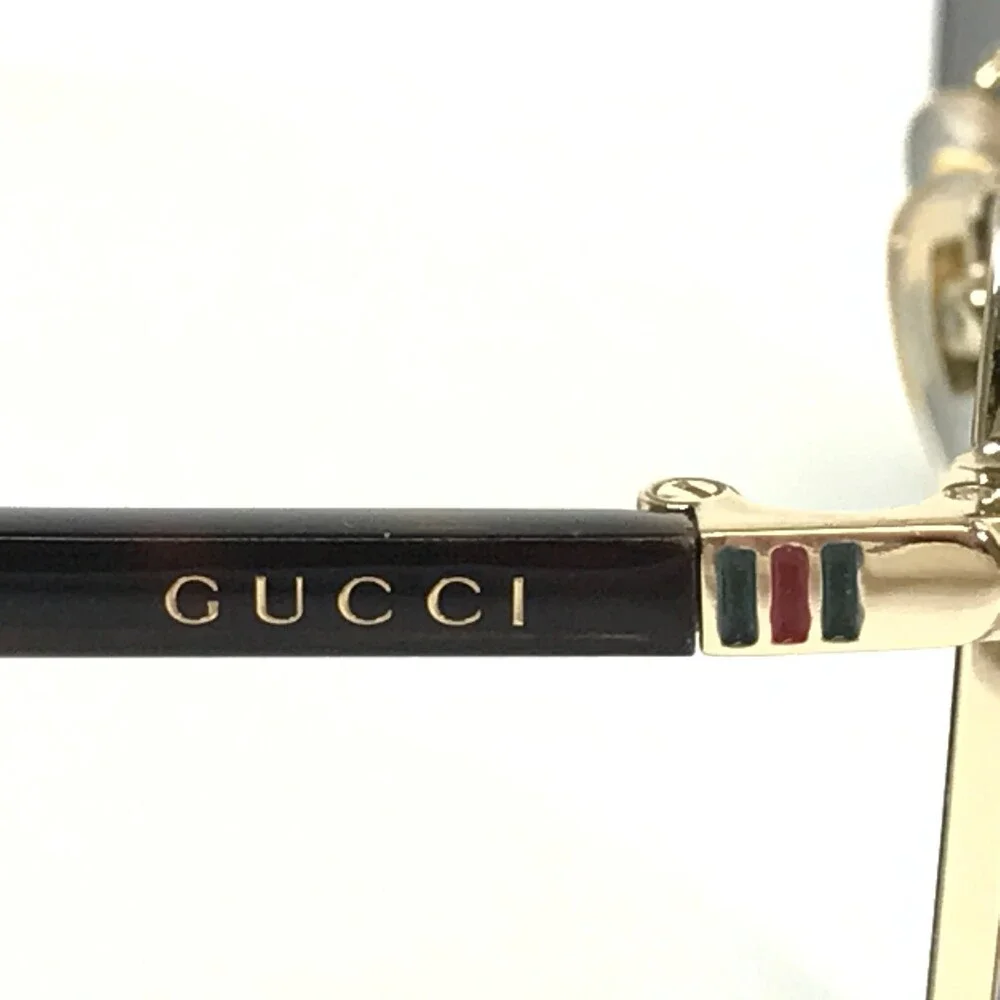 Gucci Sunglasses GG0043SA 002 Polished Gold Aviator Frames with Dark Gray Lenses